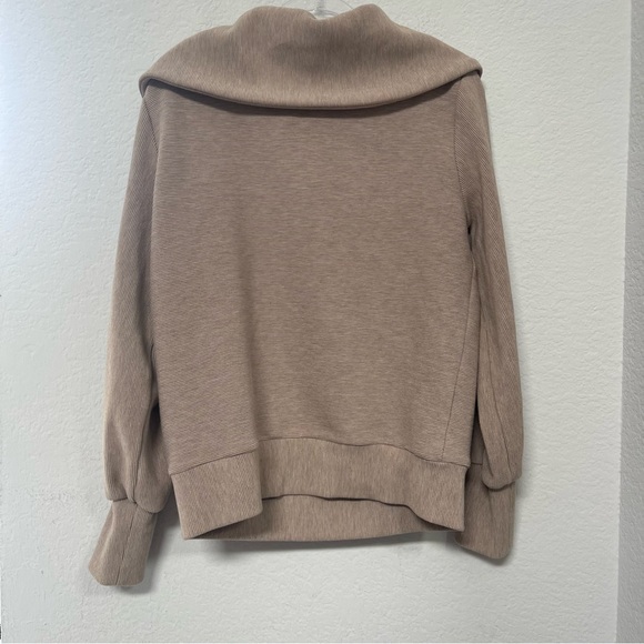 Varley Yates Half Zip Sweatshirt Taupe Marl Size XS - Picture 4 of 5